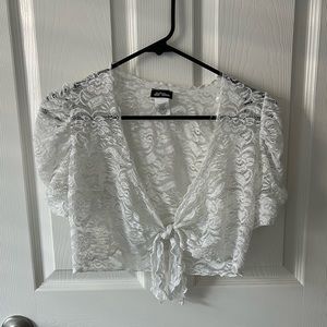 white lace cardigan/coverup